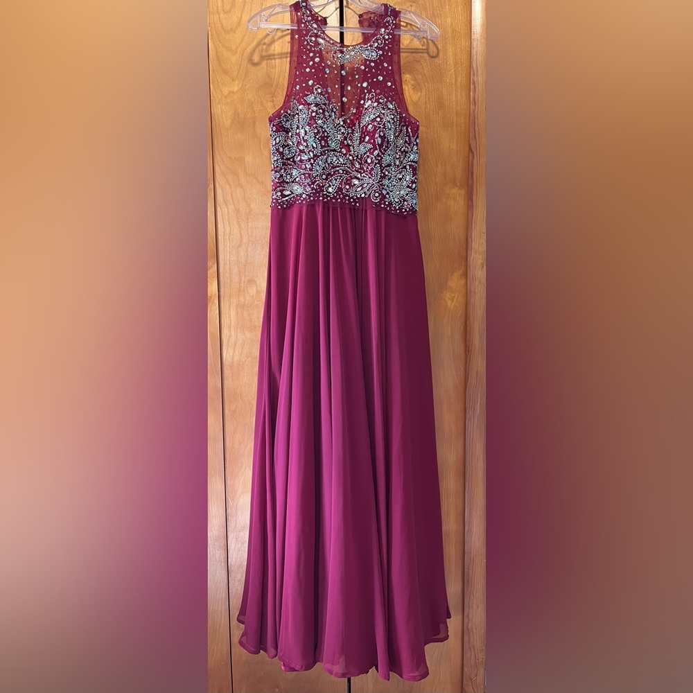 Faviana Burgundy Prom Dress